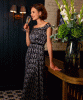 Margo Off-the-Shoulder Gown (Monochrome Flourish) by Alie Street