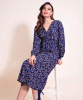 Mollie Knot Midi Dress (Midnight Bloom) by Alie Street