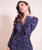 Mollie Knot Midi Dress (Midnight Bloom) by Alie Street