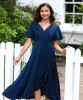 Kleid Wasserfall Petite (Marineblau) by Alie Street