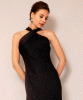 Thea Halter Gown (Glitter Black) by Alie Street