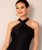 Thea Halter Gown (Glitter Black) by Alie Street