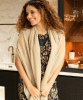 Aurielle Silk Wool Scarf (Desert Sand) by Alie Street