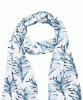 Foulard tissé Azra (Fleurs Bleues et Blanches) by Alie Street