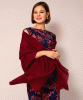 Aurielle Silk Wool Scarf (Deep Wine) by Alie Street