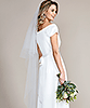 Hochzeitsschleier mit Schnittkante lang (Elfenbein Weiß) by Alie Street