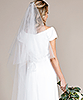 Hochzeitsschleier mit Schnittkante lang (Elfenbein Weiß) by Alie Street
