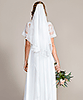Silk Wedding Veil Long (Ivory White) by Alie Street