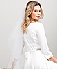 Zweistufiger Brautschleider kurz (Elfenbein Weiß) by Tiffany Rose