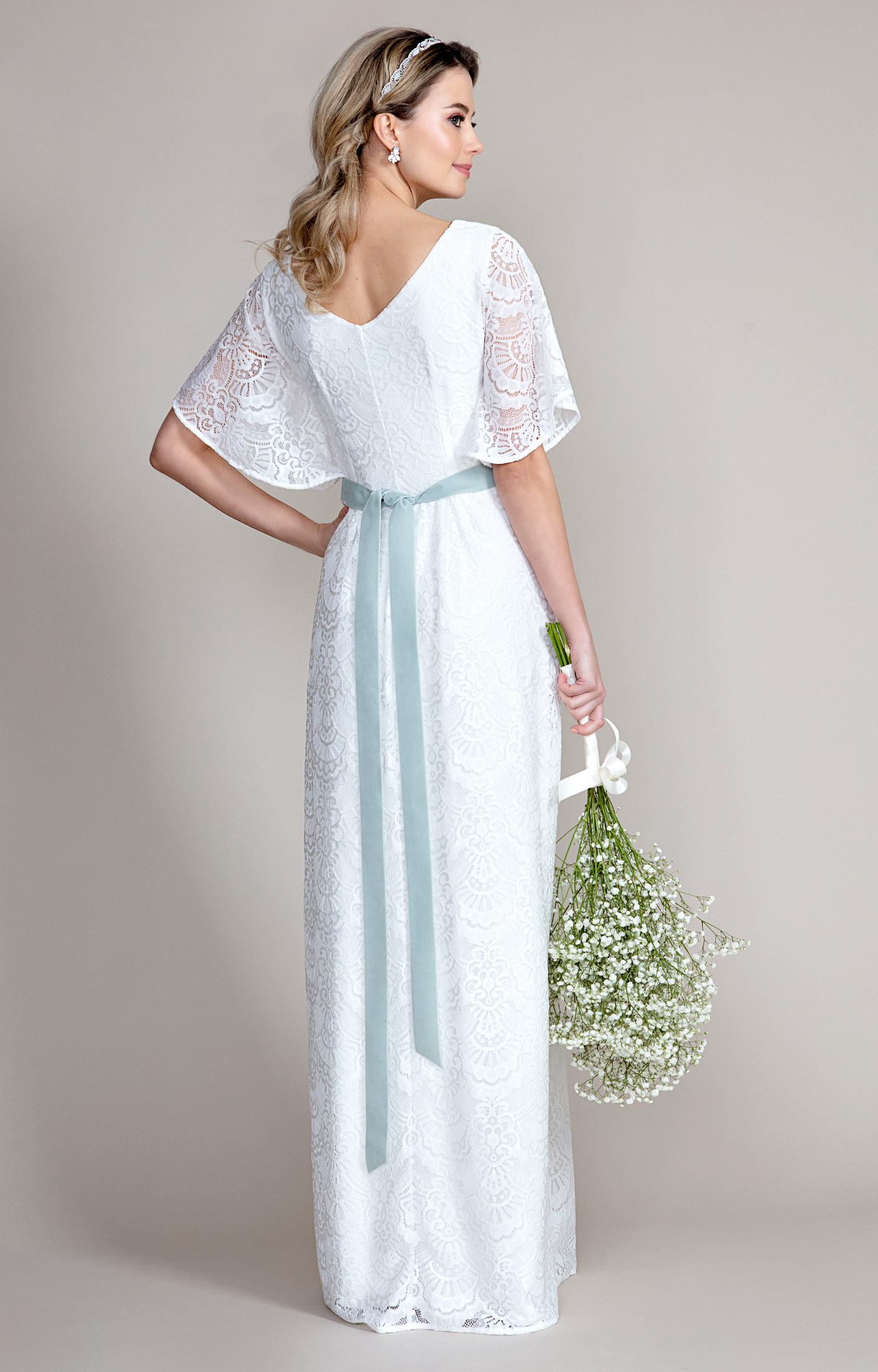 ASOS EDITION Cari satin wrap wedding dress with kimono sleeve - ShopStyle
