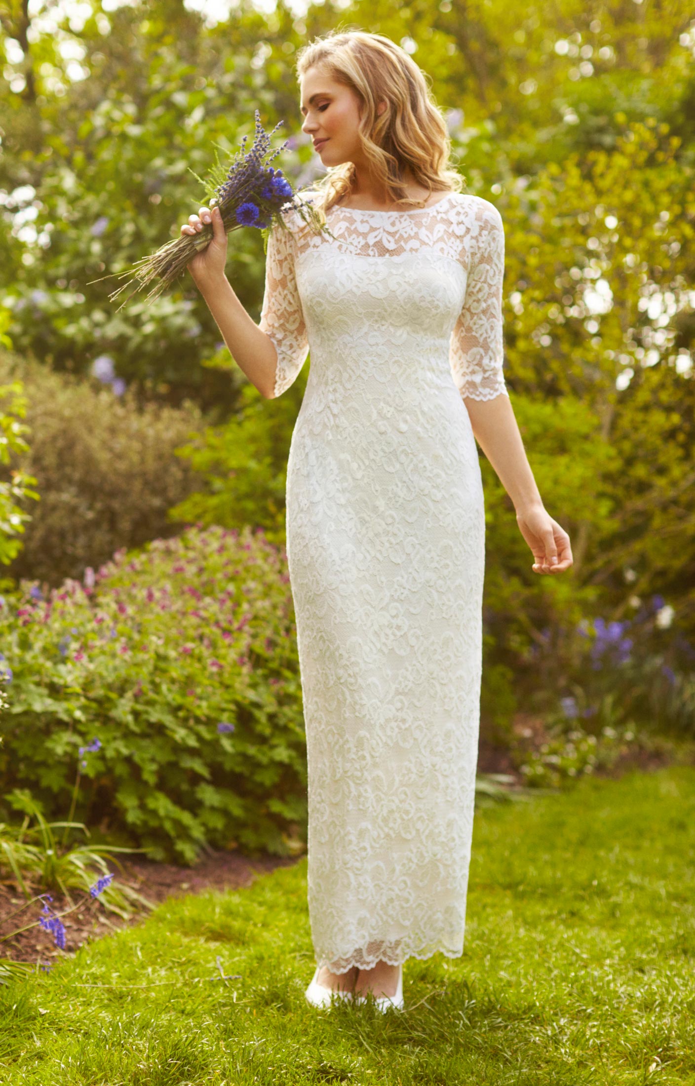 Lila Wedding Gown Long Ivory - Evening Dresses, Occasion Wear and