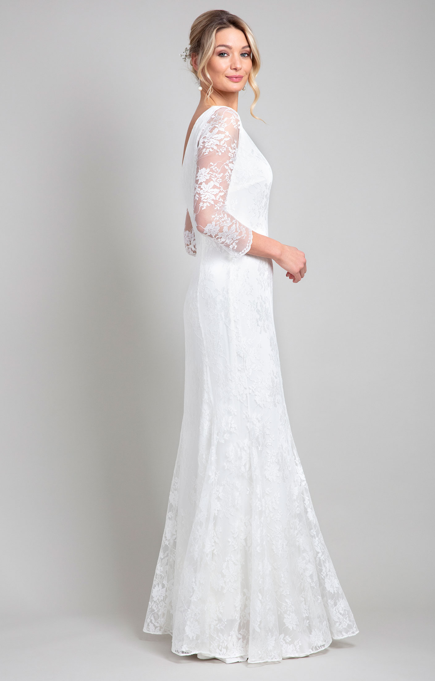 Alie Street Silk Wedding Veil Long (Ivory White)