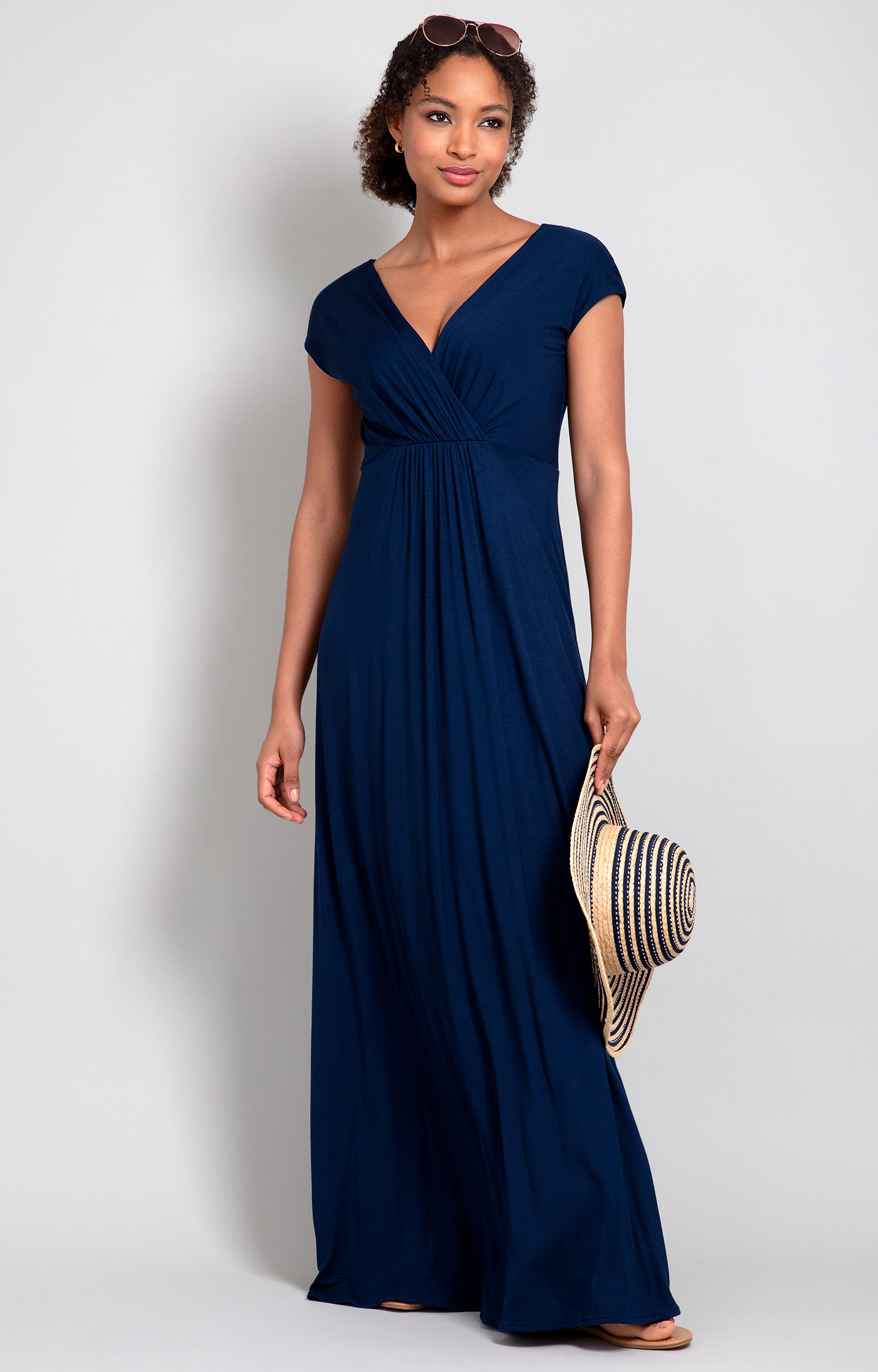 Jovani Dress 23931 | Navy Velvet Strapless High Slit Evening Dress