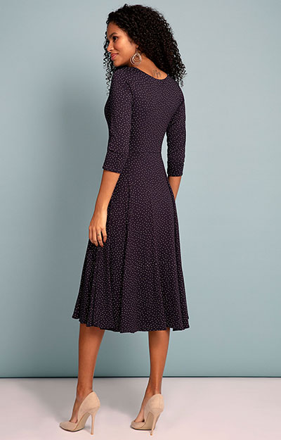 Kleid Annie Polka Dot Marine Taupe by Alie Street