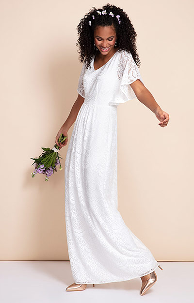 Beth Kimono Gown Ivory White by Alie Street