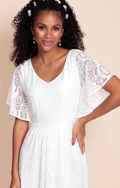 Beth Kimono Gown Ivory White by Alie Street