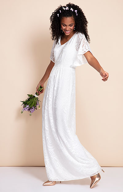 Beth Kimono Gown Ivory White by Alie Street