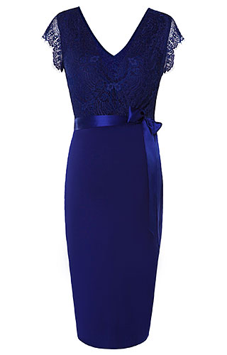 Bella Evening Shift Dress (Indigo Blue) by Alie Street