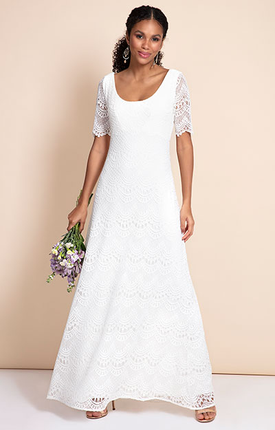 Claudia Lace Wedding Gown Bright Ivory by Alie Street