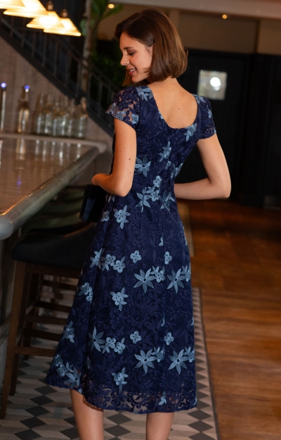 Charlotte Lace Dress (Midnight Blue) by Alie Street