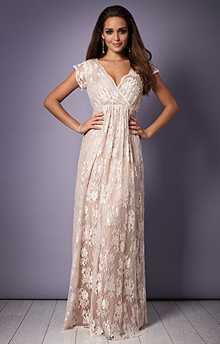 Robe de Soirée Longue Evangeline (Blush) by Alie Street