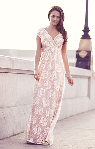 Robe de Soirée Longue Evangeline (Blush) by Alie Street