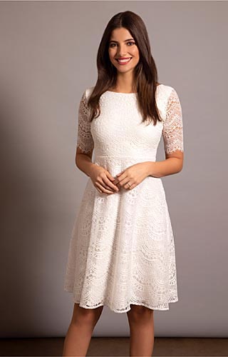 Evie Lace Dress short Ivory by Alie Street