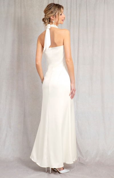 Gia Halter Neck Gown (Ivory) by Alie Street