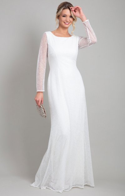 Robe Iris longue (Blanc Scintillant) by Alie Street