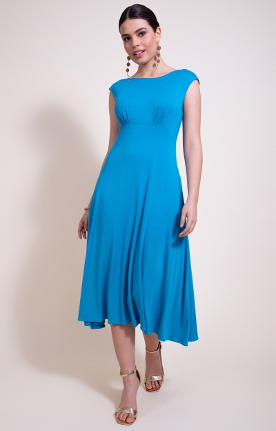Robe mi-longue Luna (Bleu Céleste) by Alie Street