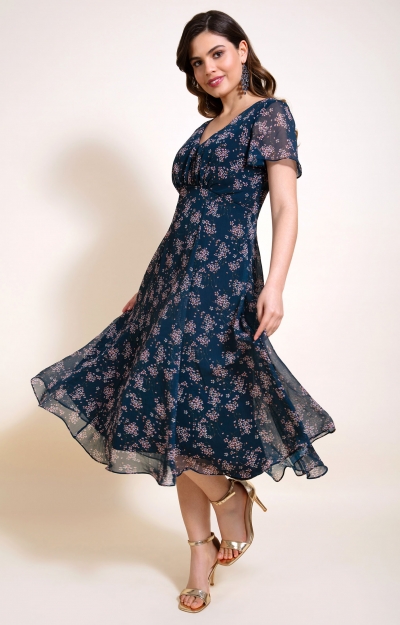 Miranda Dress (Ditsy Navy Floral) by Alie Street