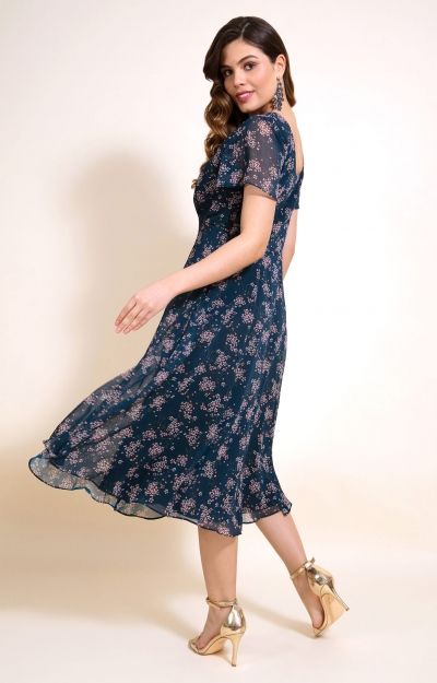 Miranda Dress (Ditsy Navy Floral) by Alie Street