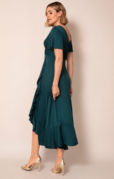 Waterfall Dress Petite (Pine Green) by Alie Street