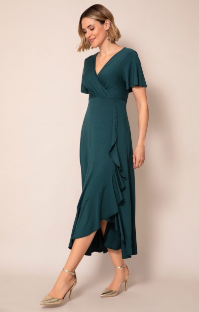 Waterfall Dress Petite (Pine Green) by Alie Street