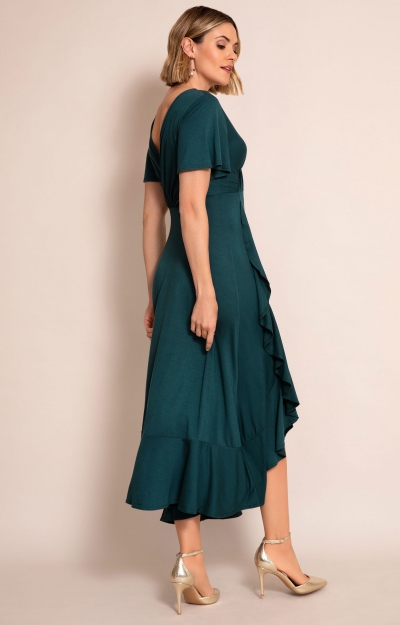 Waterfall Dress Petite (Pine Green) by Alie Street