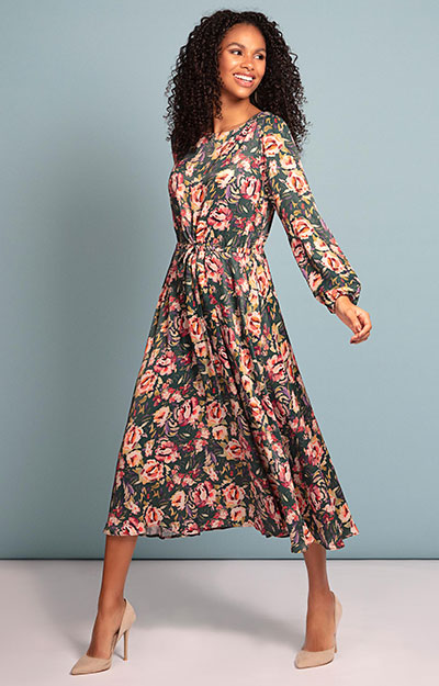 Robyn Dress Floral Green by Alie Street