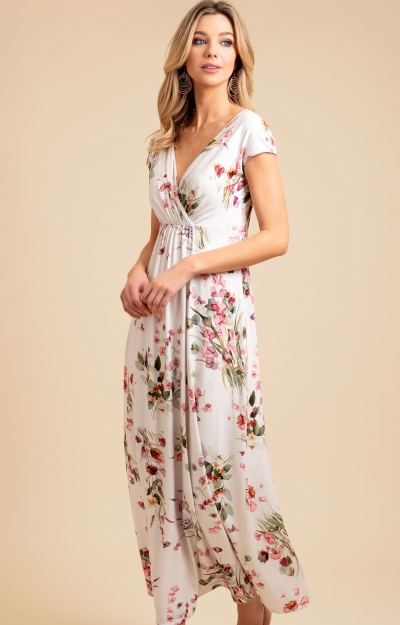 Sophia Maxi Dress (Petal Pink Floral) by Alie Street