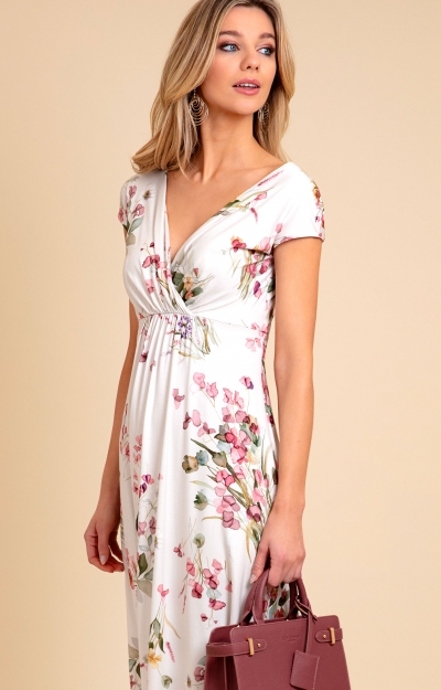 Sophia Maxi Dress (Petal Pink Floral) by Alie Street