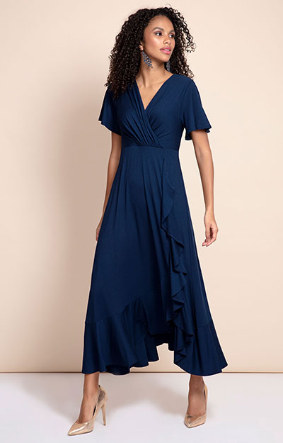 Kleid Wasserfall Marineblau by Alie Street