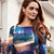 Emily Shift Day Dress Painterly Blue Emily Shift Day Dress Painterly Blue