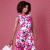 Robe midi Luna (Fleurs Fuchsia)