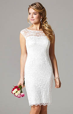 Amber Wedding Dress Short Ivory