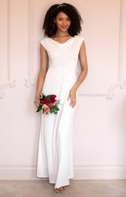 Cruise Cowl Neck Maxi Dress (Ivory)
