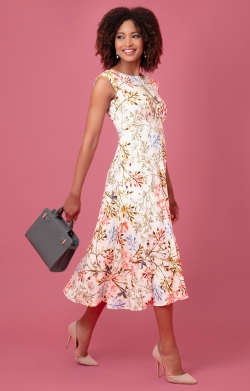 Luna Midi Dress (Watercolour Meadow)