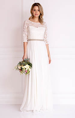 Opal Silk Gown Long Ivory
