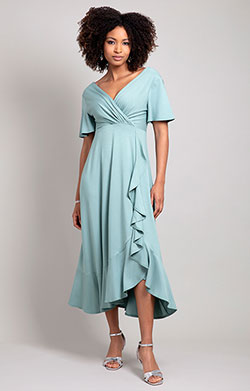 Waterfall Dress Harbour Green