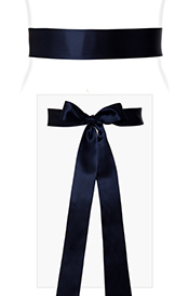 Smooth Satin Sash Slim Midnight Blue