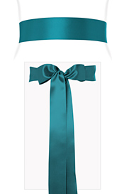Smooth Satin Sash Long Dark Teal