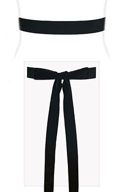 Velvet Ribbon Sash Black