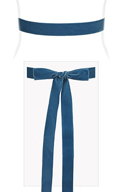 Velvet Ribbon Sash Williamsburg Blue